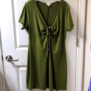 NWOT Sage Green 1X BP Nordstrom Short Sleeve T-Shirt Dress Cottagecore Fae